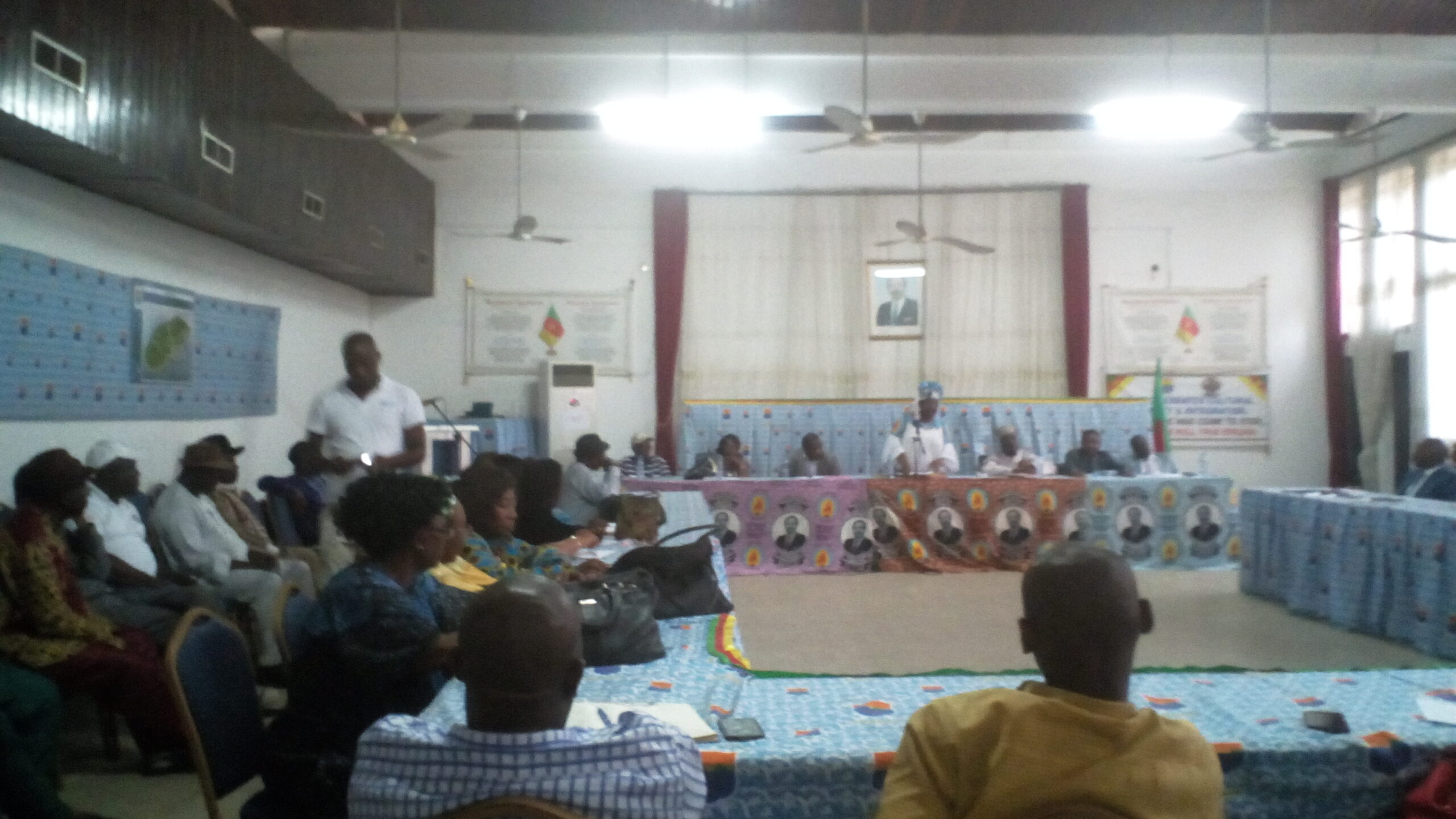 Leader of the Fako divisional delegation of the CPDM, Hon. Emilia Lifaka addressing CPDM militants in Limbe