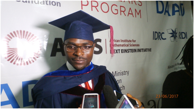 Paul Honore Takam from Cameroon, best graduating student