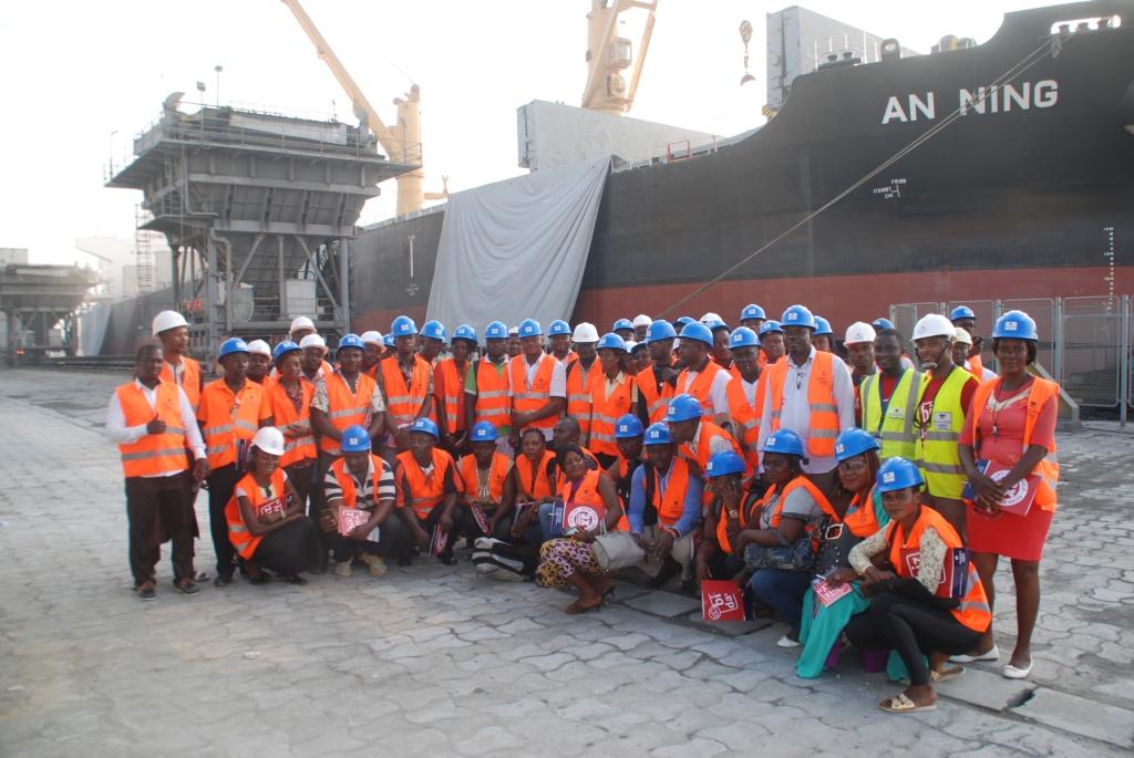 Cross section of Dangote 3X cement users at the raw materials delivery dock