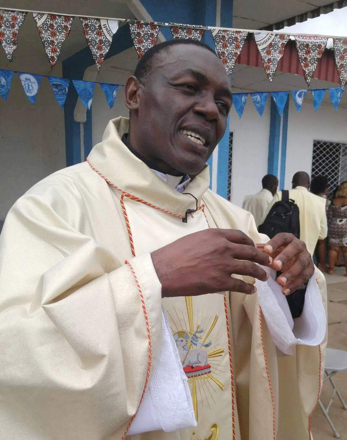 Rev. Fr. Geroge Nkeze addressing the press