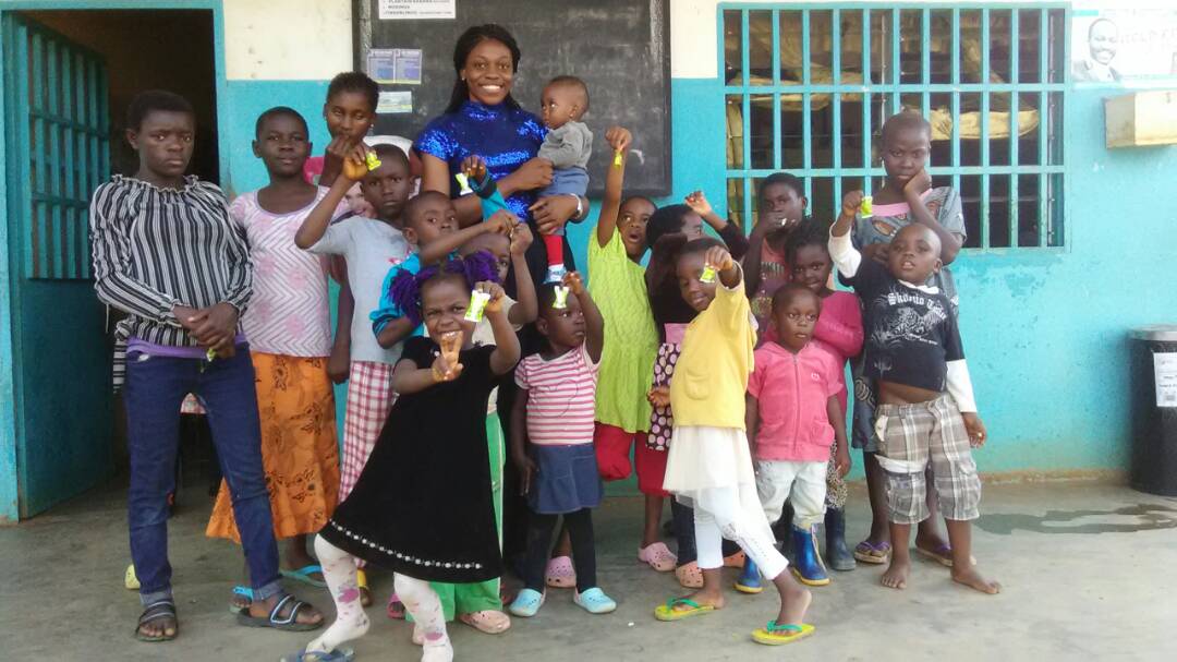 Anyiaka Florence Njang during an outreach program in Kumba