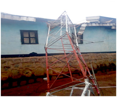 One of the affected structures of Friday night storm in Bamenda