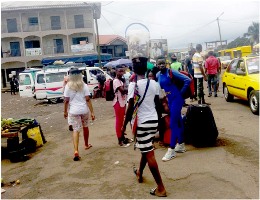 Bustling at Mile 17 bus station despite lockdown call