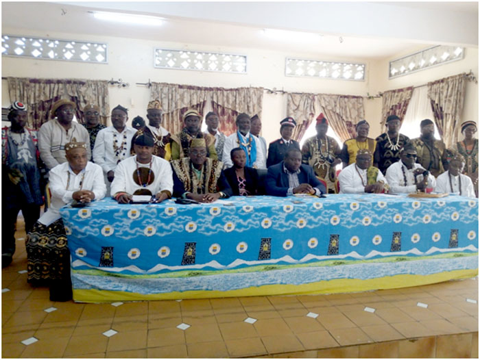 Traditional rulers and Fako administrators during gathering