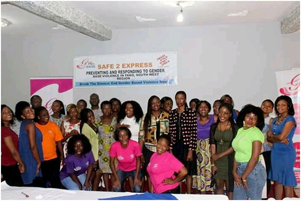 Group photo; administration pose with participants
