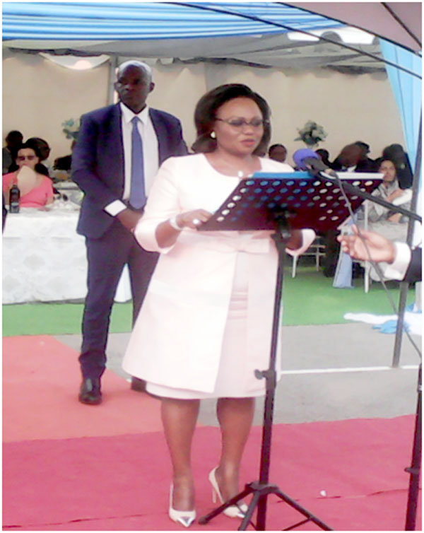 CAMTEL GM, Judith Yah Sunday epse Achidi presenting the 2020 strategy