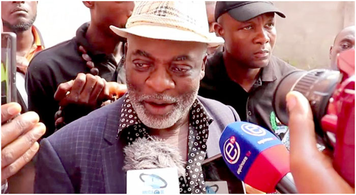 Tiko Council's New Mayor, Chief Mesoso Peter Ikome talks to the Press seconds after his victory