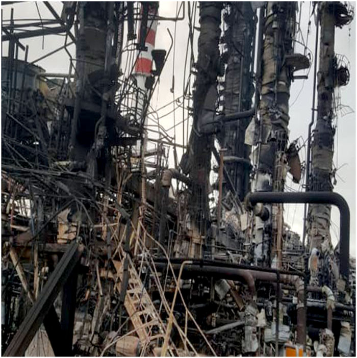 Charred remains of SONARA’s Production Units