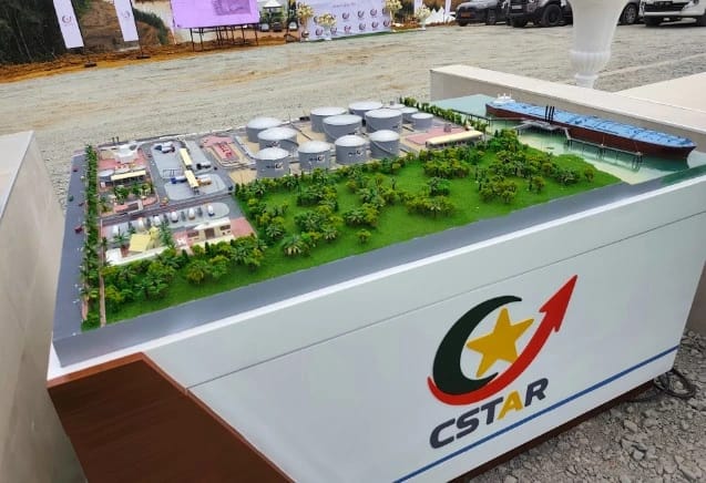 Storage facility and industrial site plan for the Cstar refinery project in Kribi