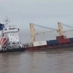 Ship collision at the entrance to Douala port